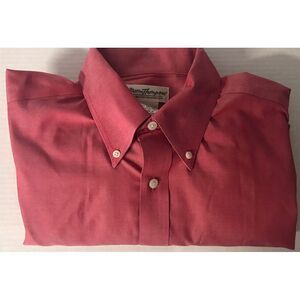 Norm Thompson LS Button‎ Up 17 34/35 Light Red